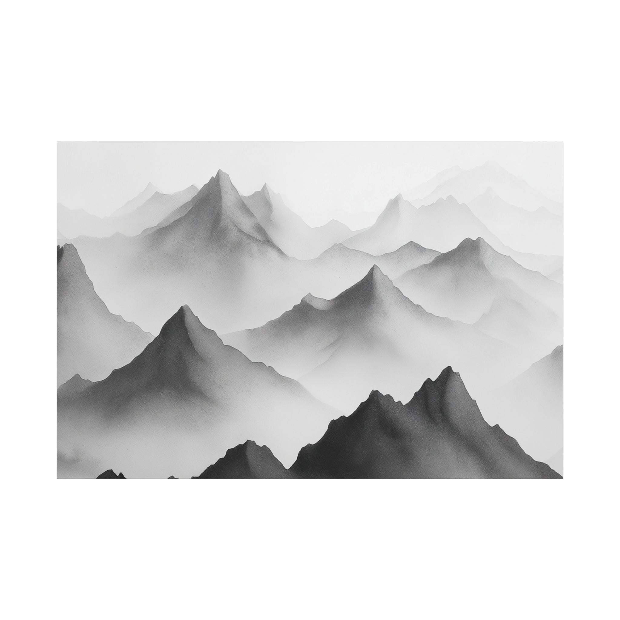 Black and White Mountain Canvas Print
