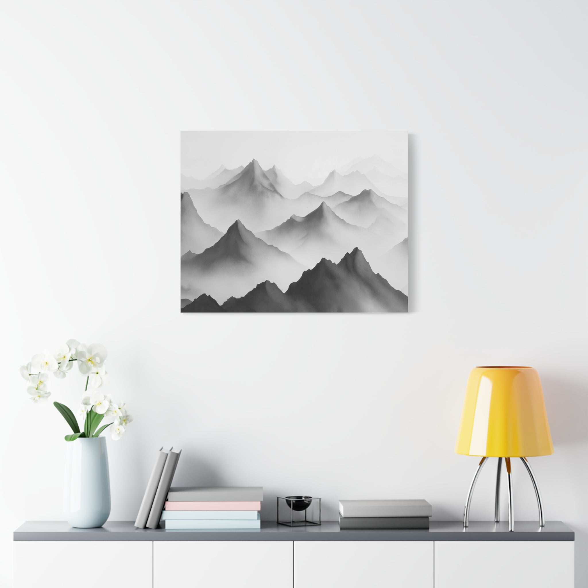 Black and White Mountain Canvas Print