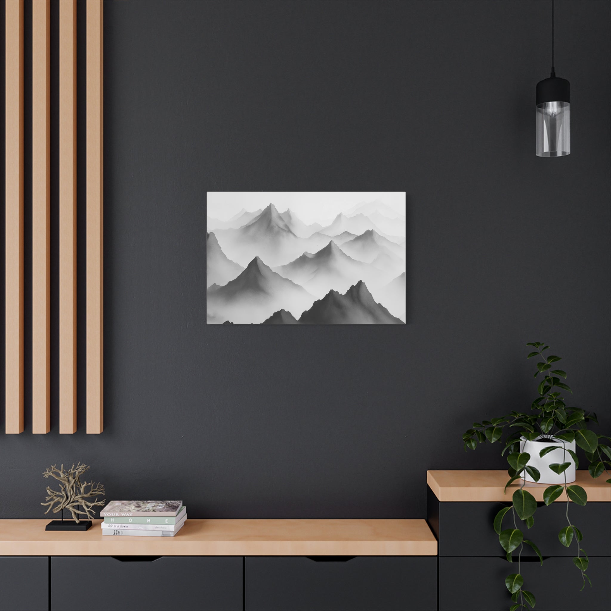 Black and White Mountain Canvas Print