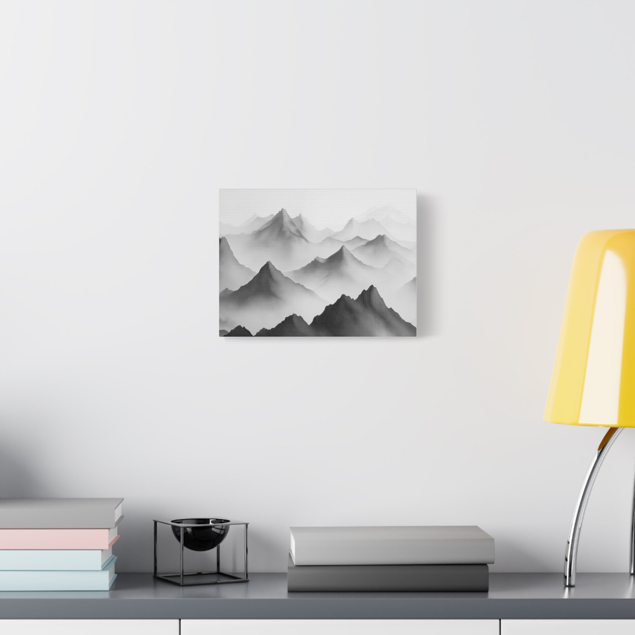 Black and White Mountain Canvas Print