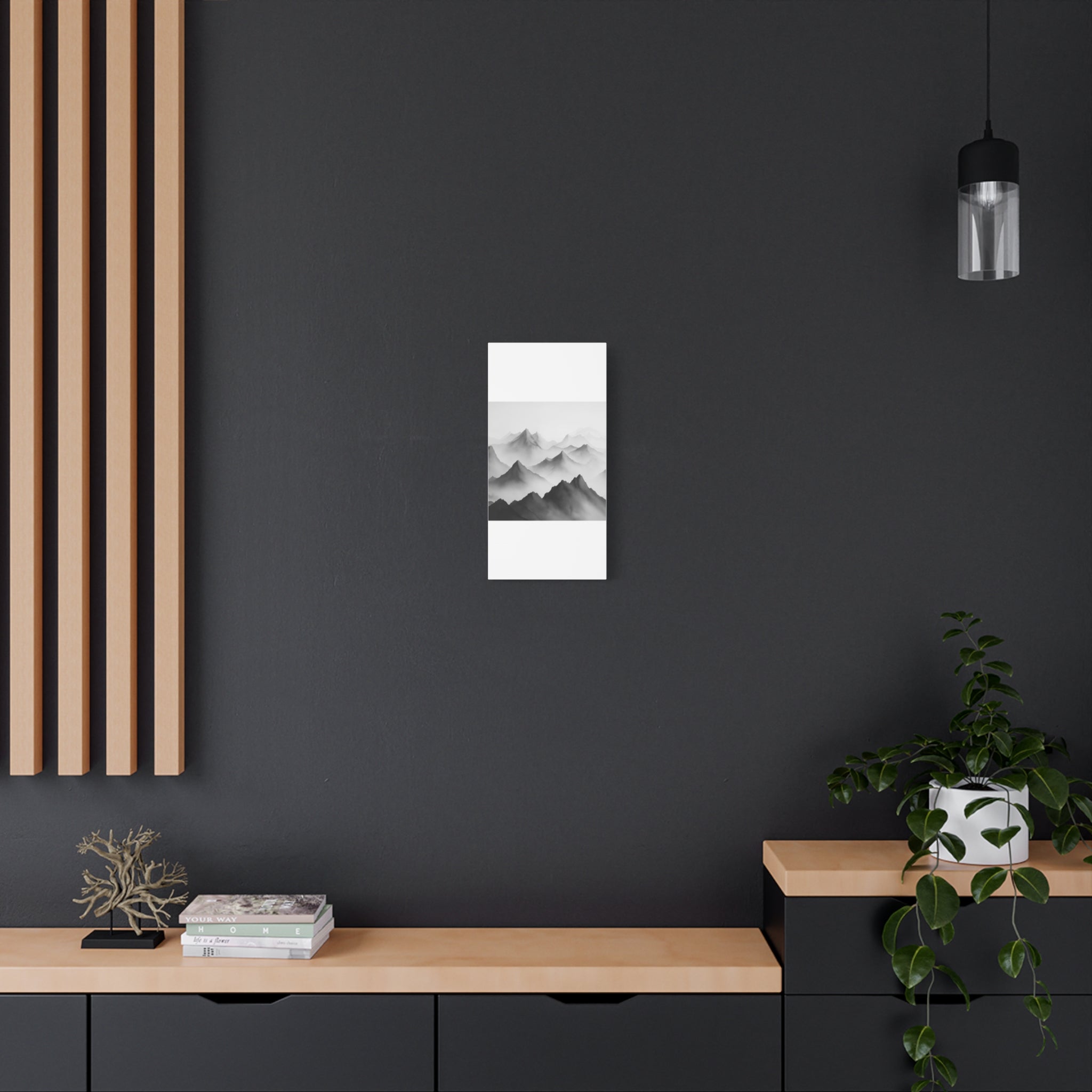 Black and White Mountain Canvas Print