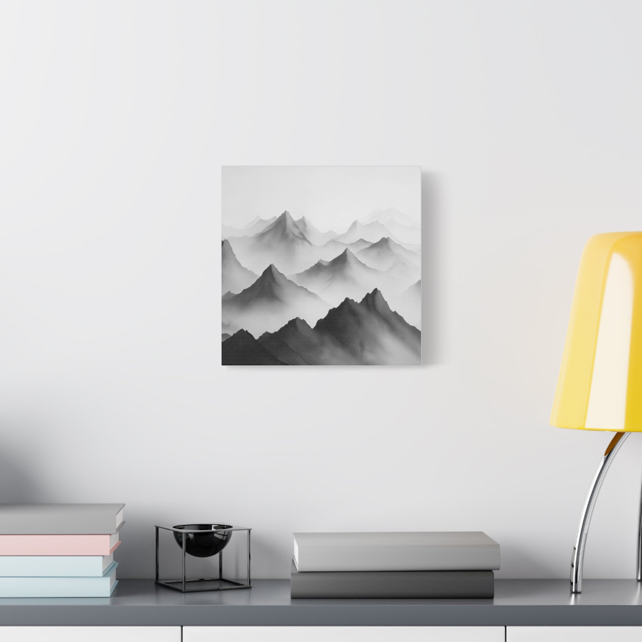 Black and White Mountain Canvas Print