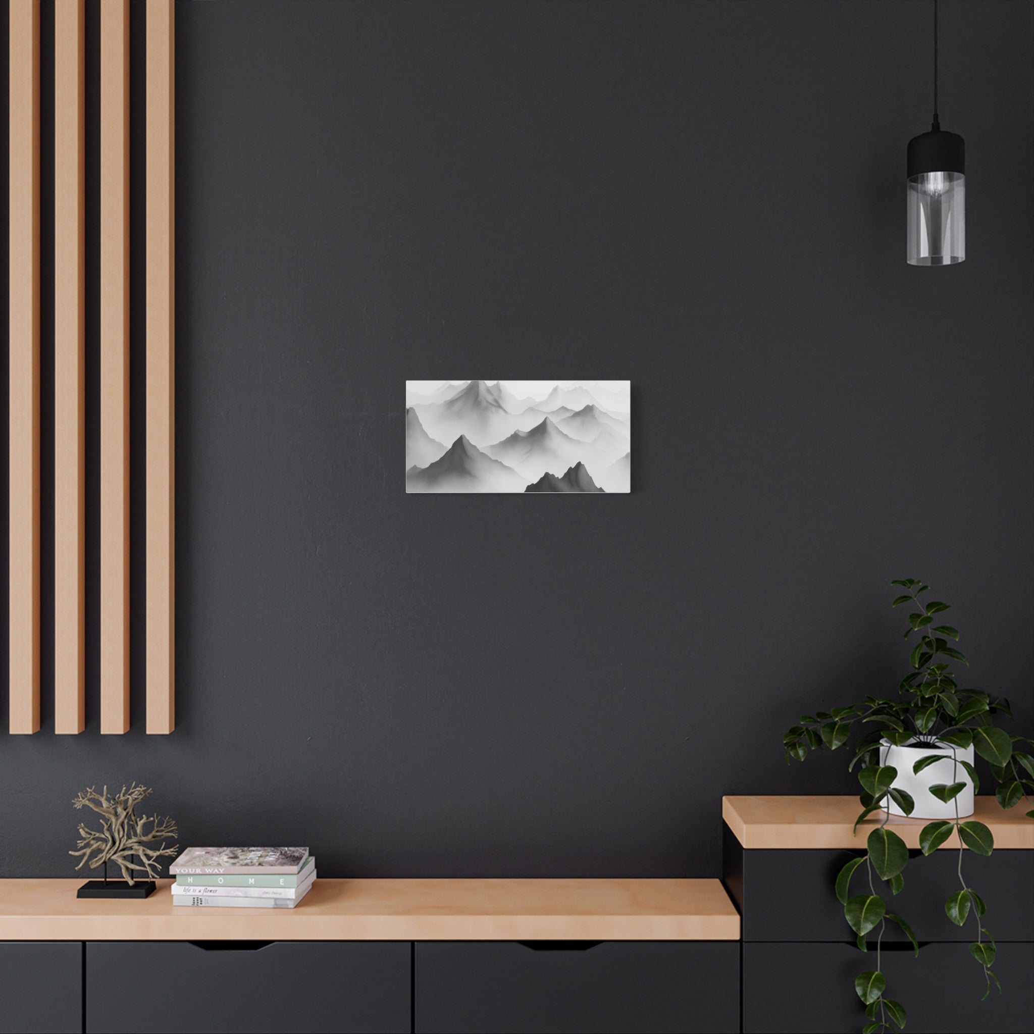 Black and White Mountain Canvas Print
