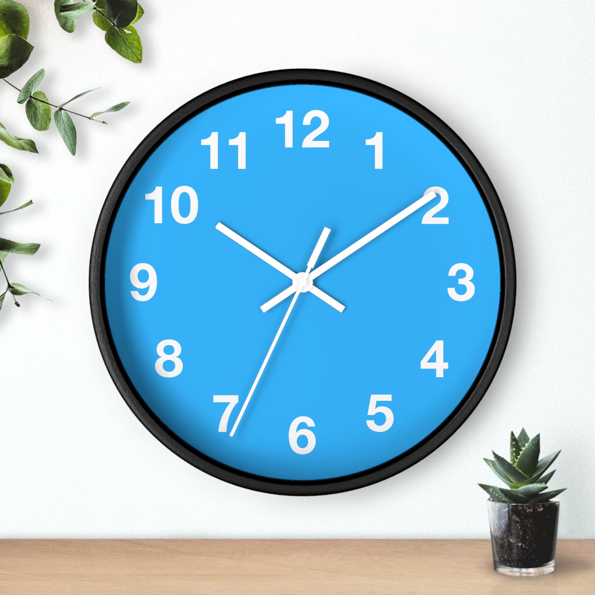 Bright Blue Modern Wall Clock