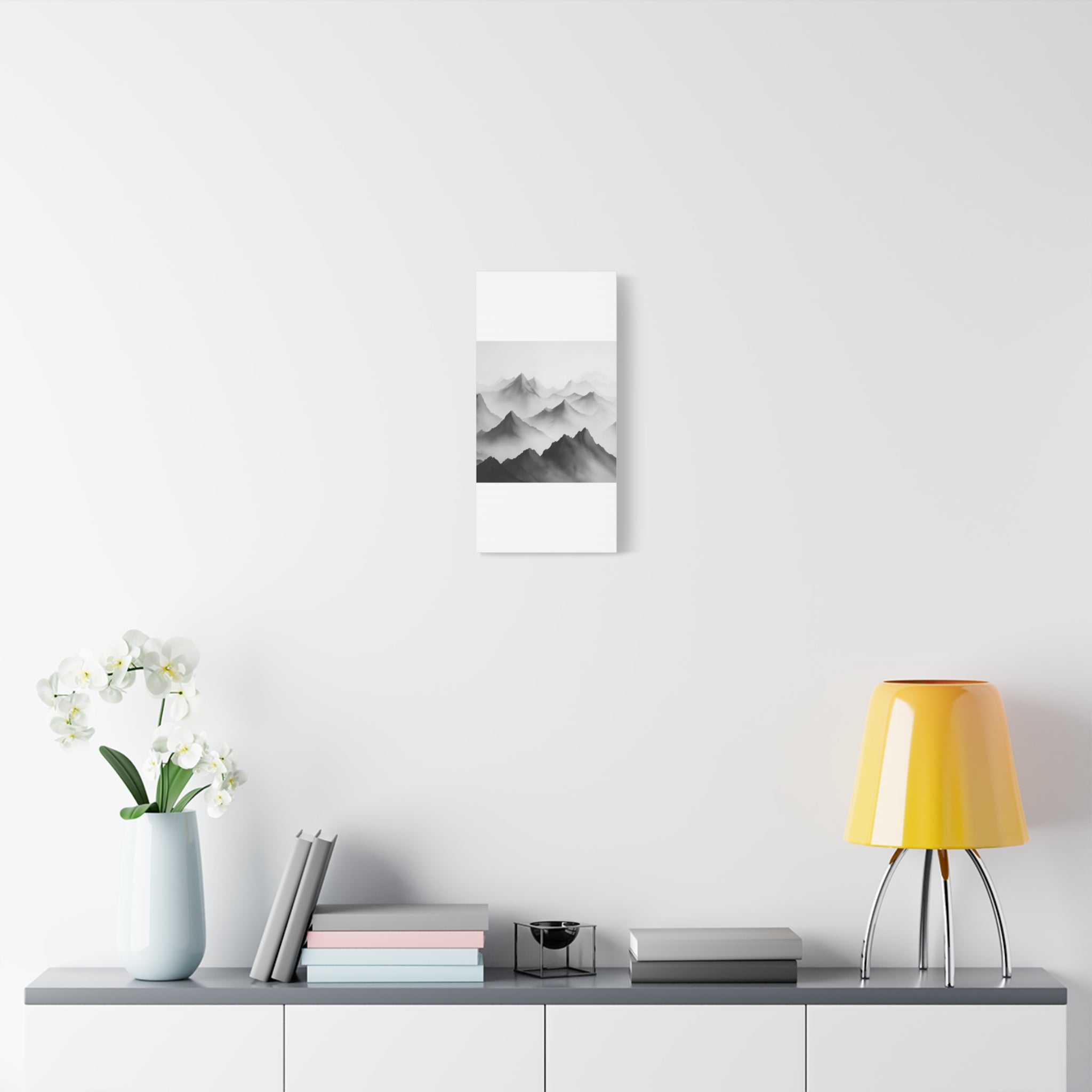 Black and White Mountain Canvas Print
