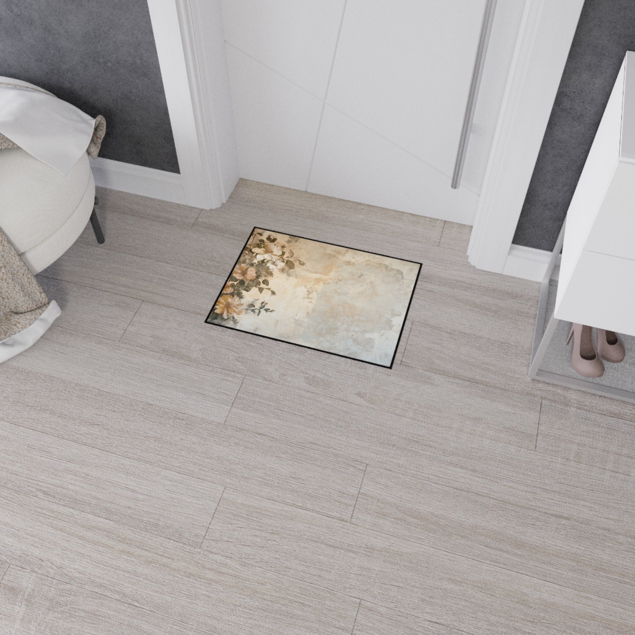 Elegant Floral Heavy Duty Floor Mat