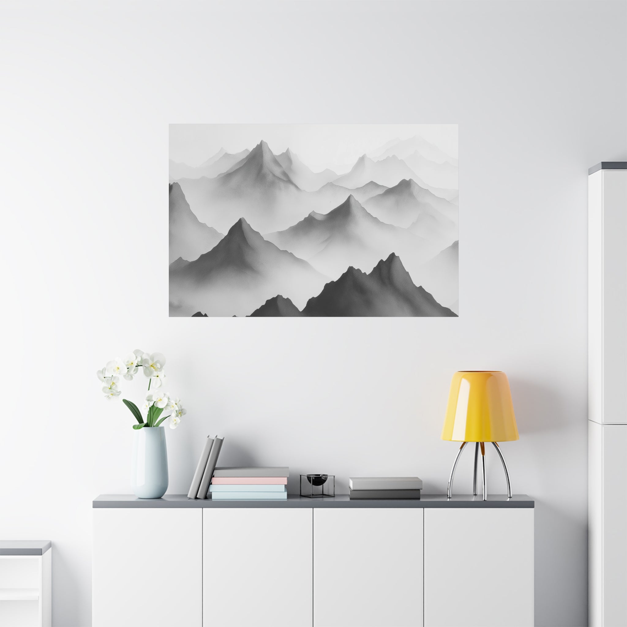 Black and White Mountain Canvas Print