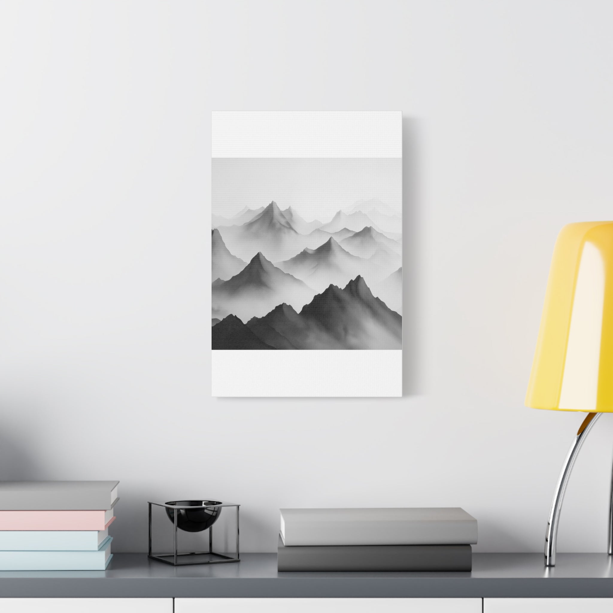 Black and White Mountain Canvas Print