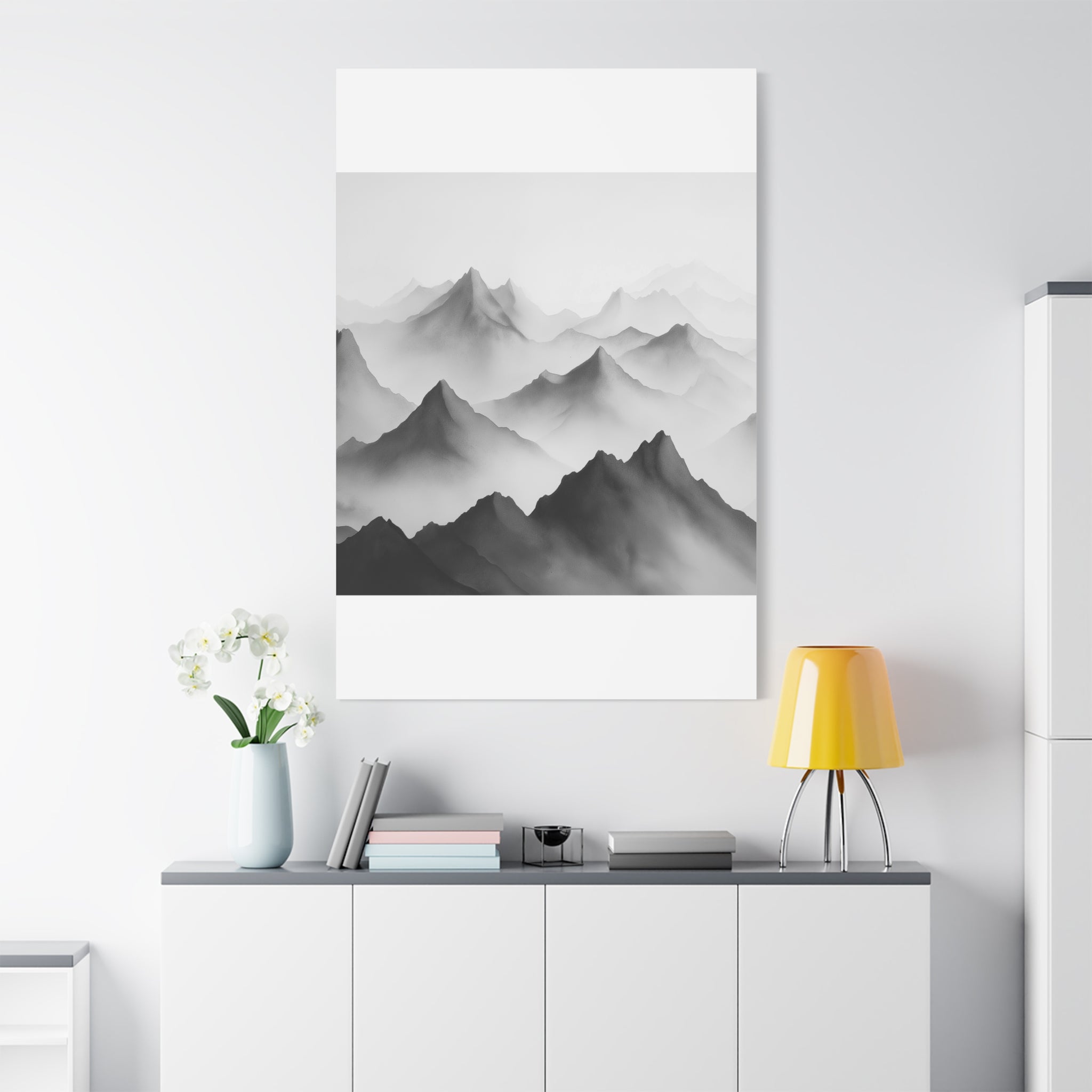 Black and White Mountain Canvas Print