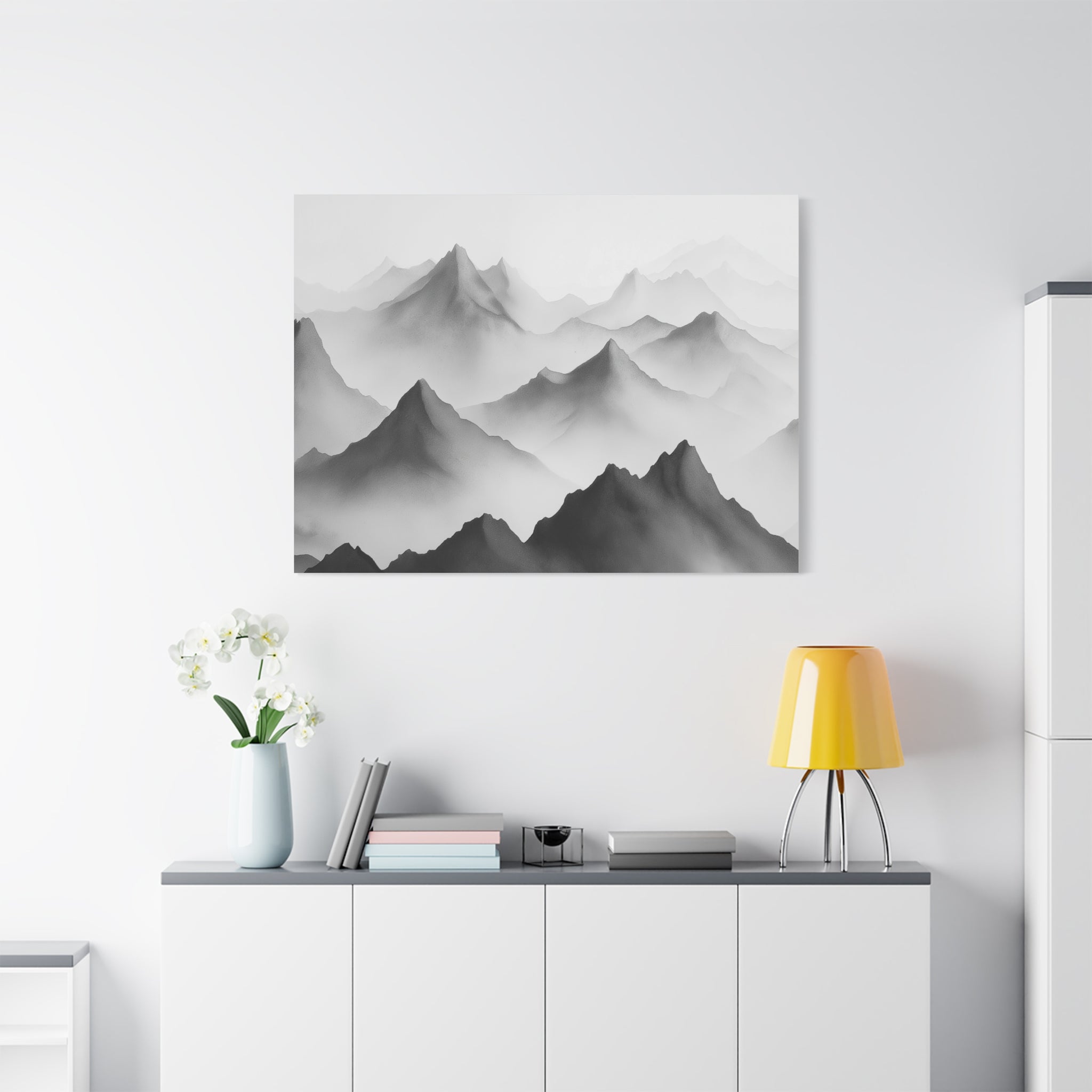 Black and White Mountain Canvas Print