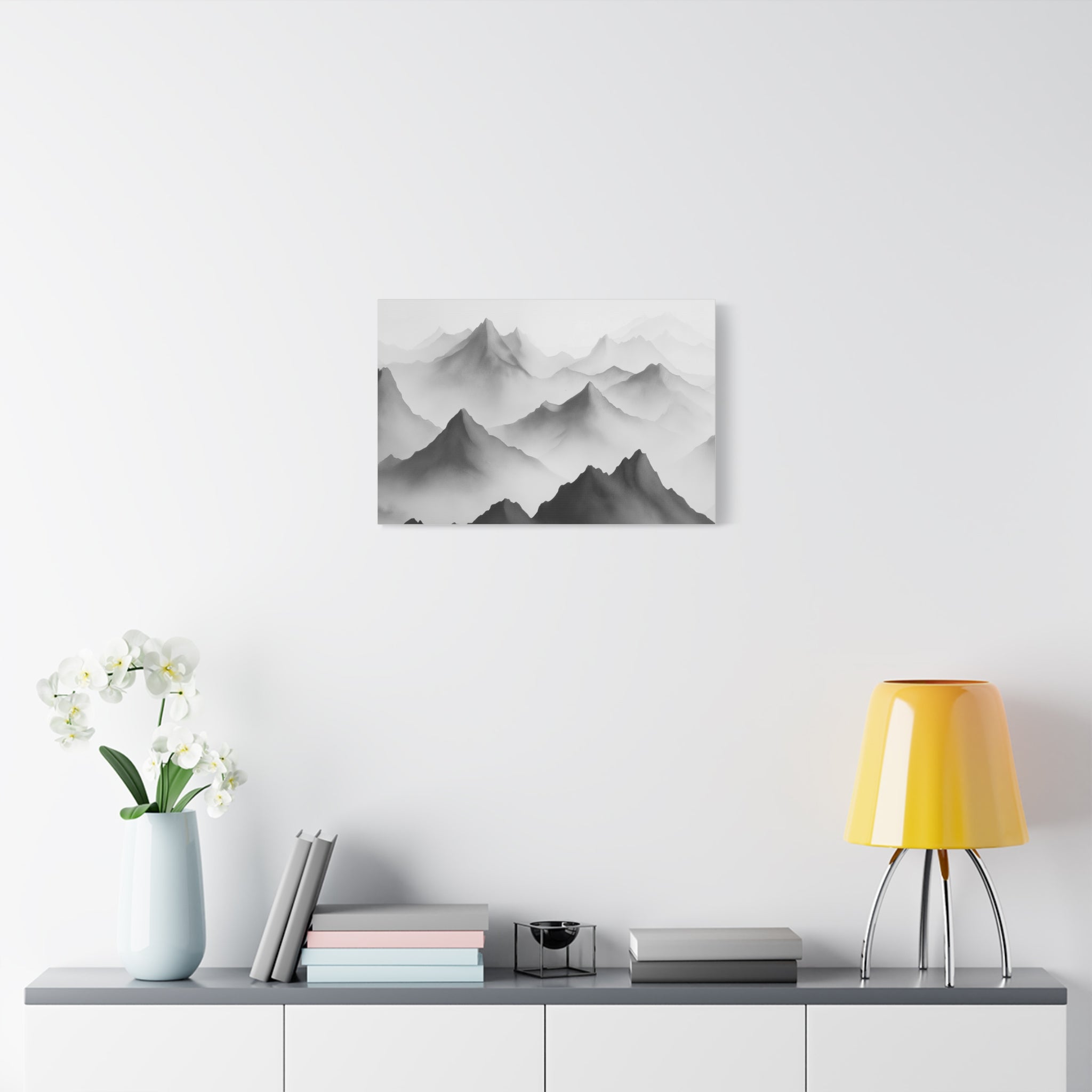 Black and White Mountain Canvas Print