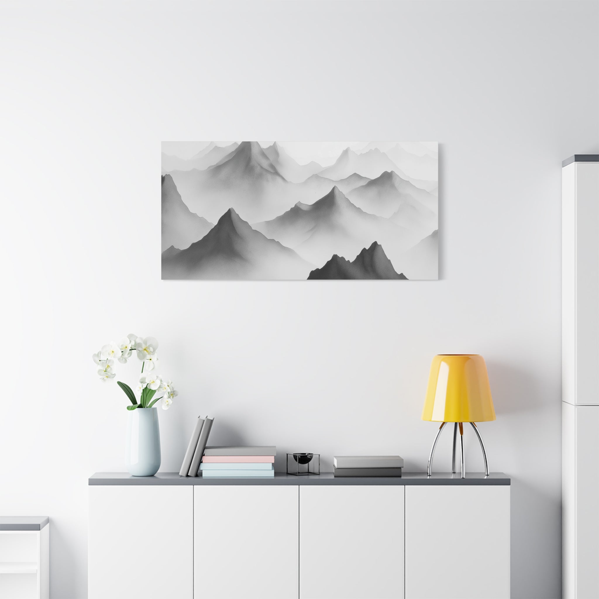 Black and White Mountain Canvas Print