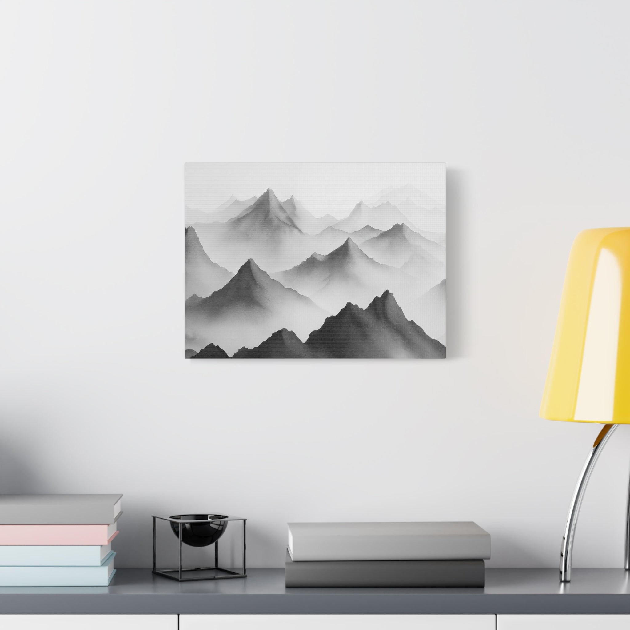 Black and White Mountain Canvas Print