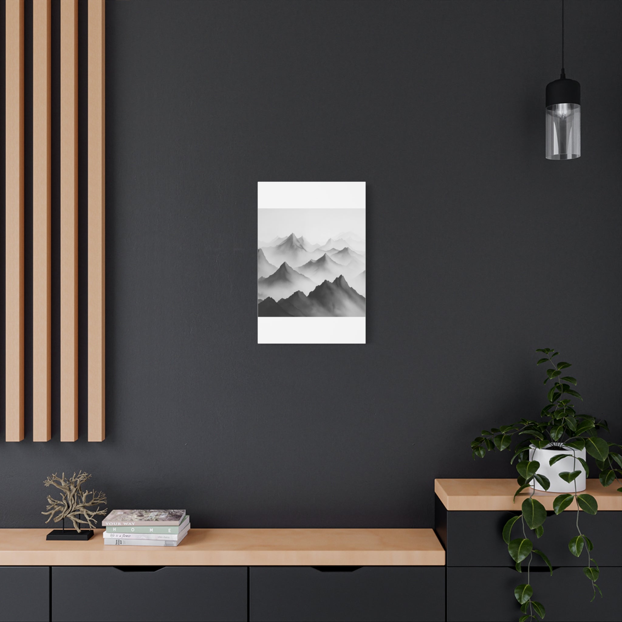 Black and White Mountain Canvas Print