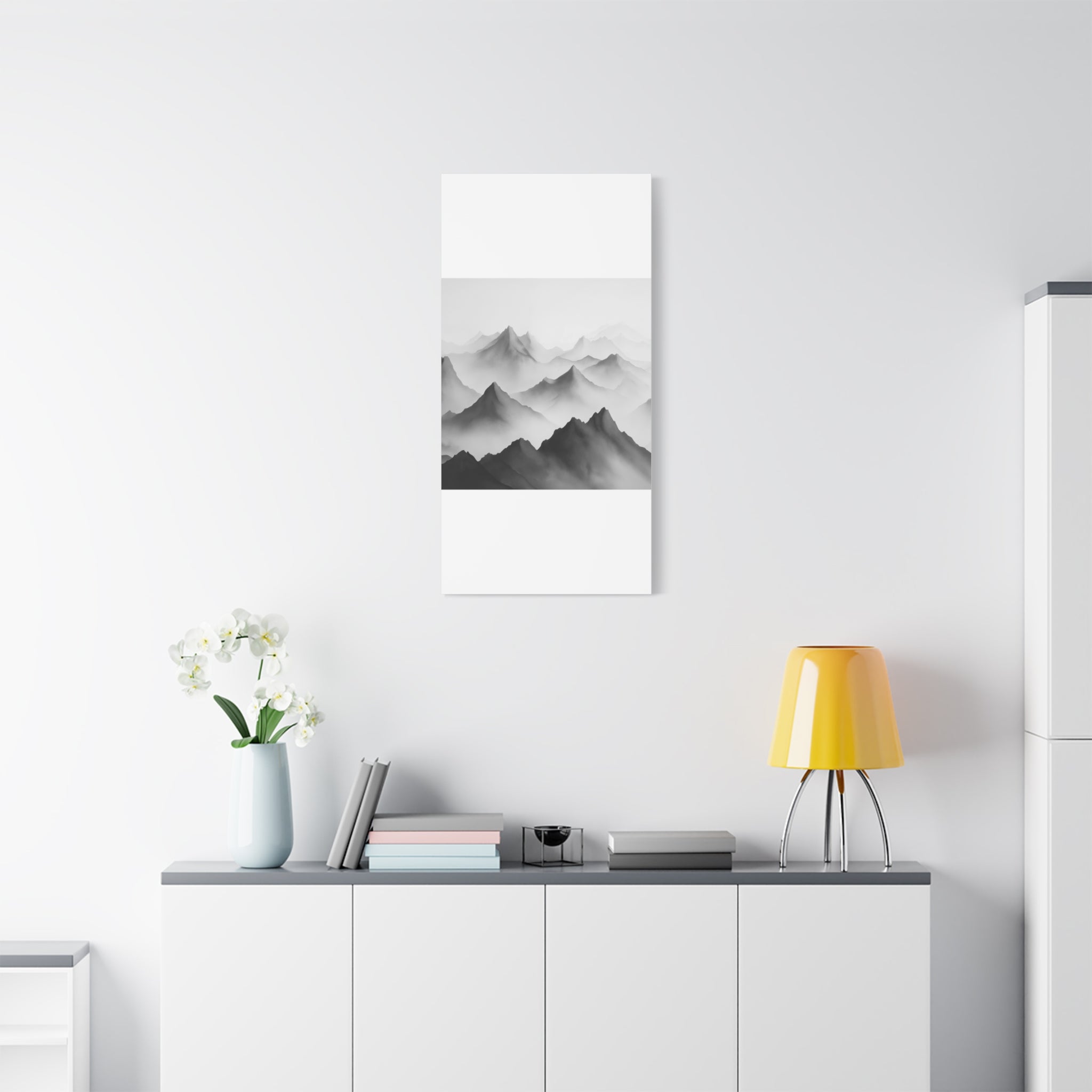 Black and White Mountain Canvas Print