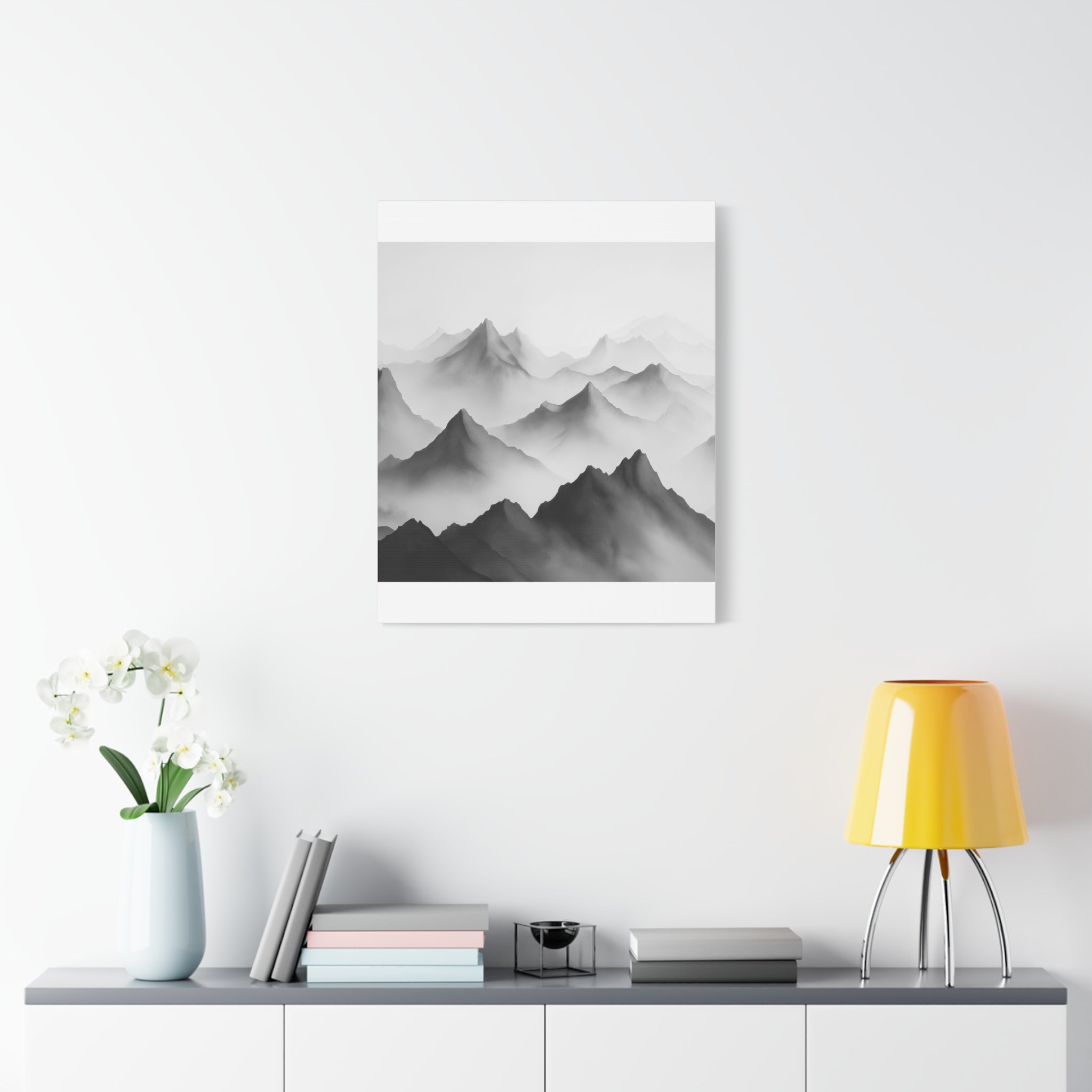 Black and White Mountain Canvas Print