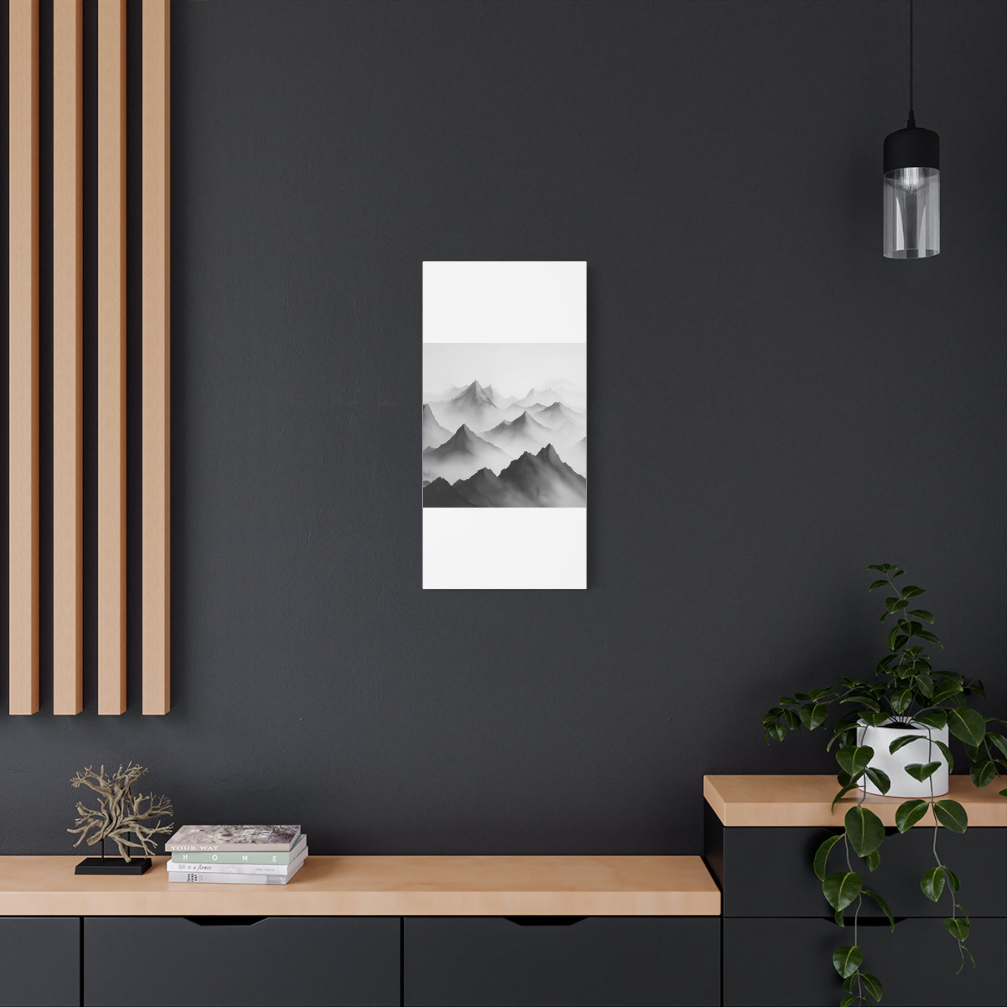 Black and White Mountain Canvas Print
