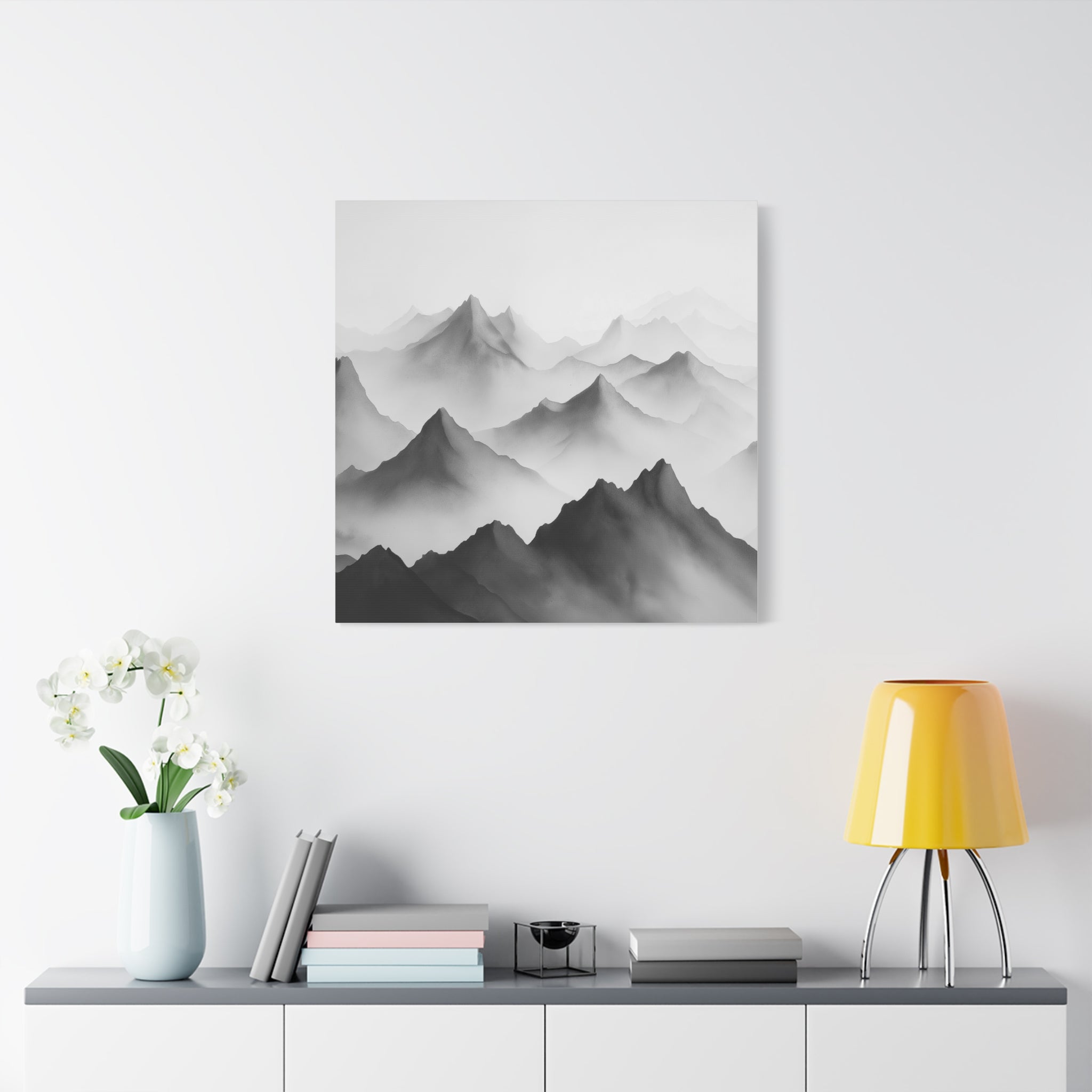 Black and White Mountain Canvas Print