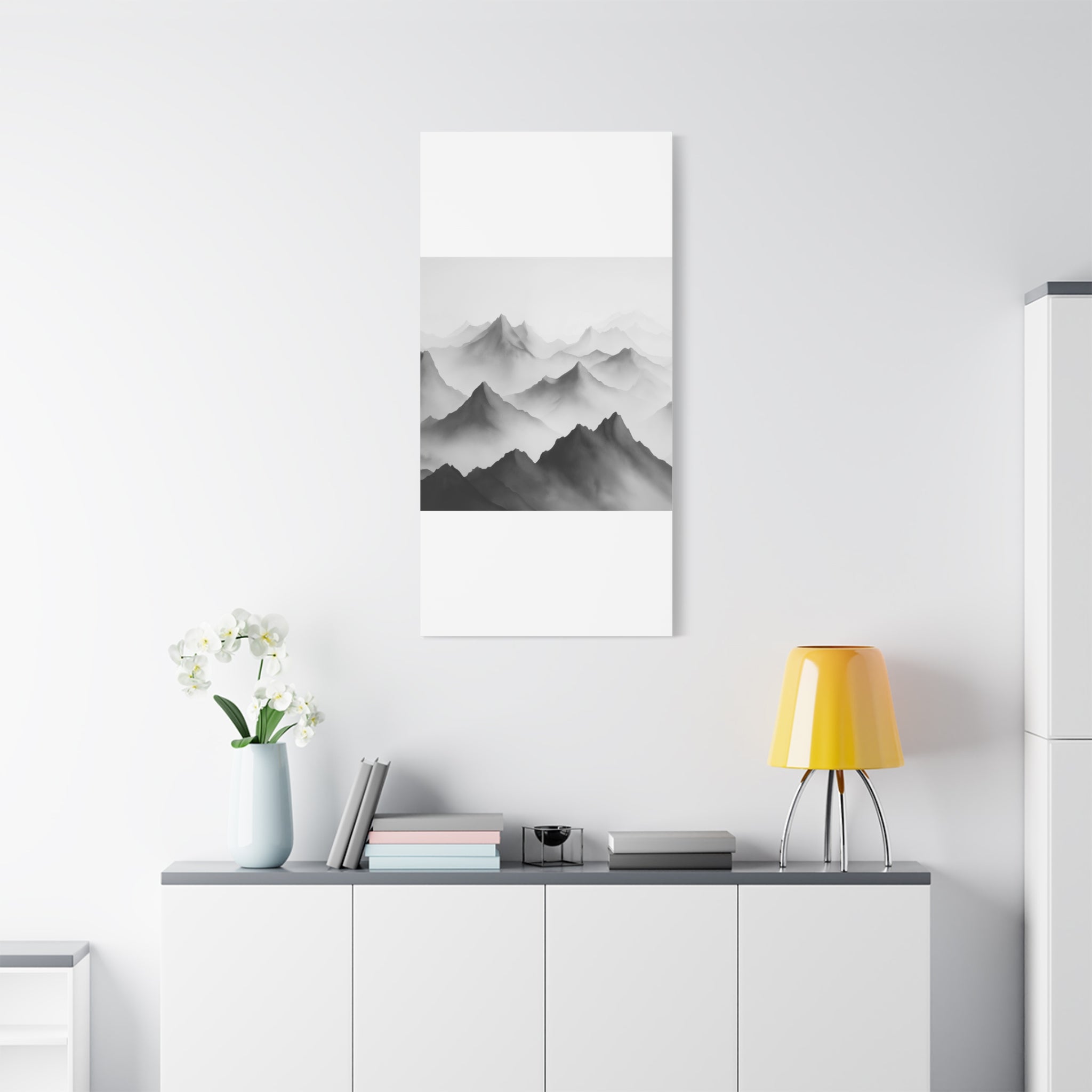 Black and White Mountain Canvas Print