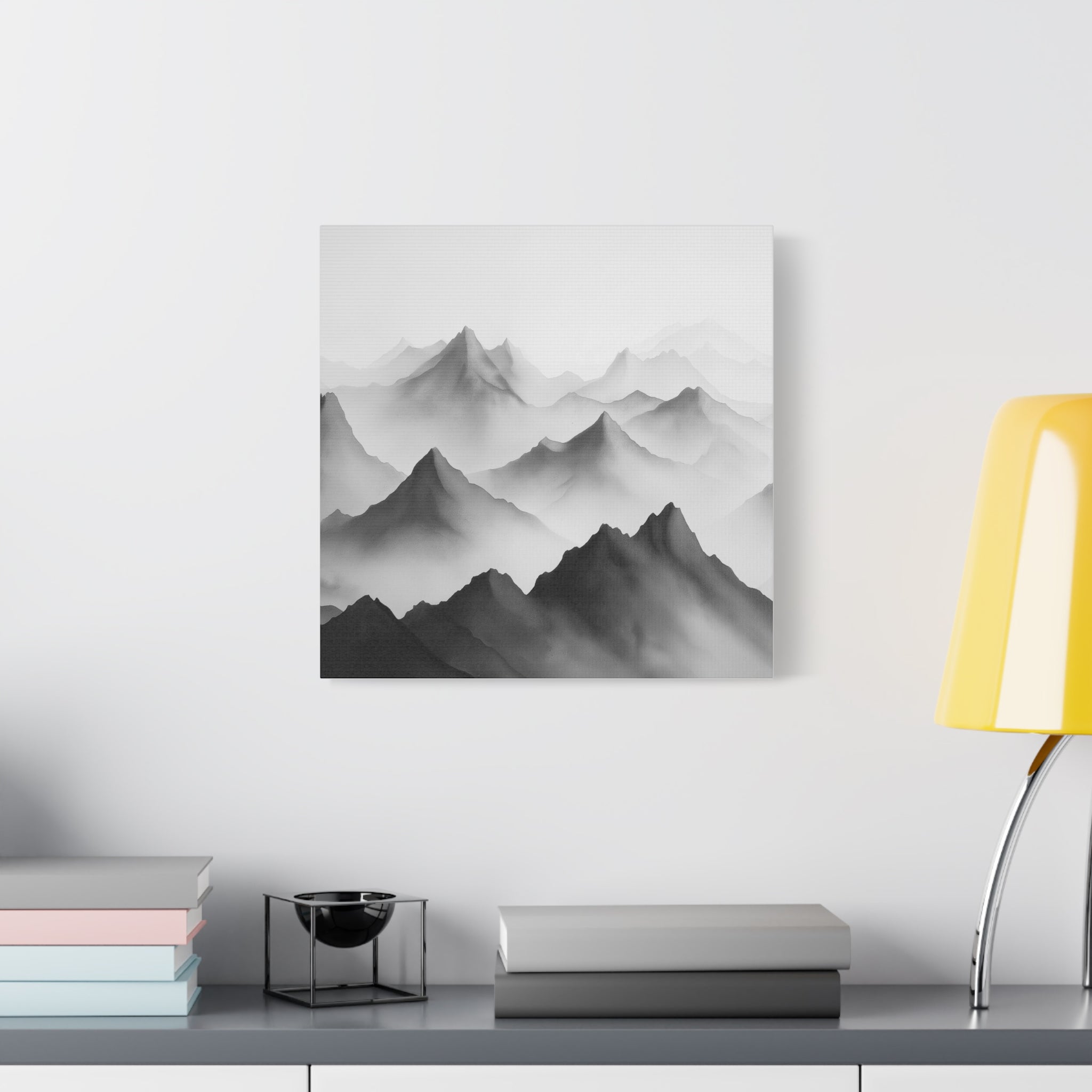 Black and White Mountain Canvas Print