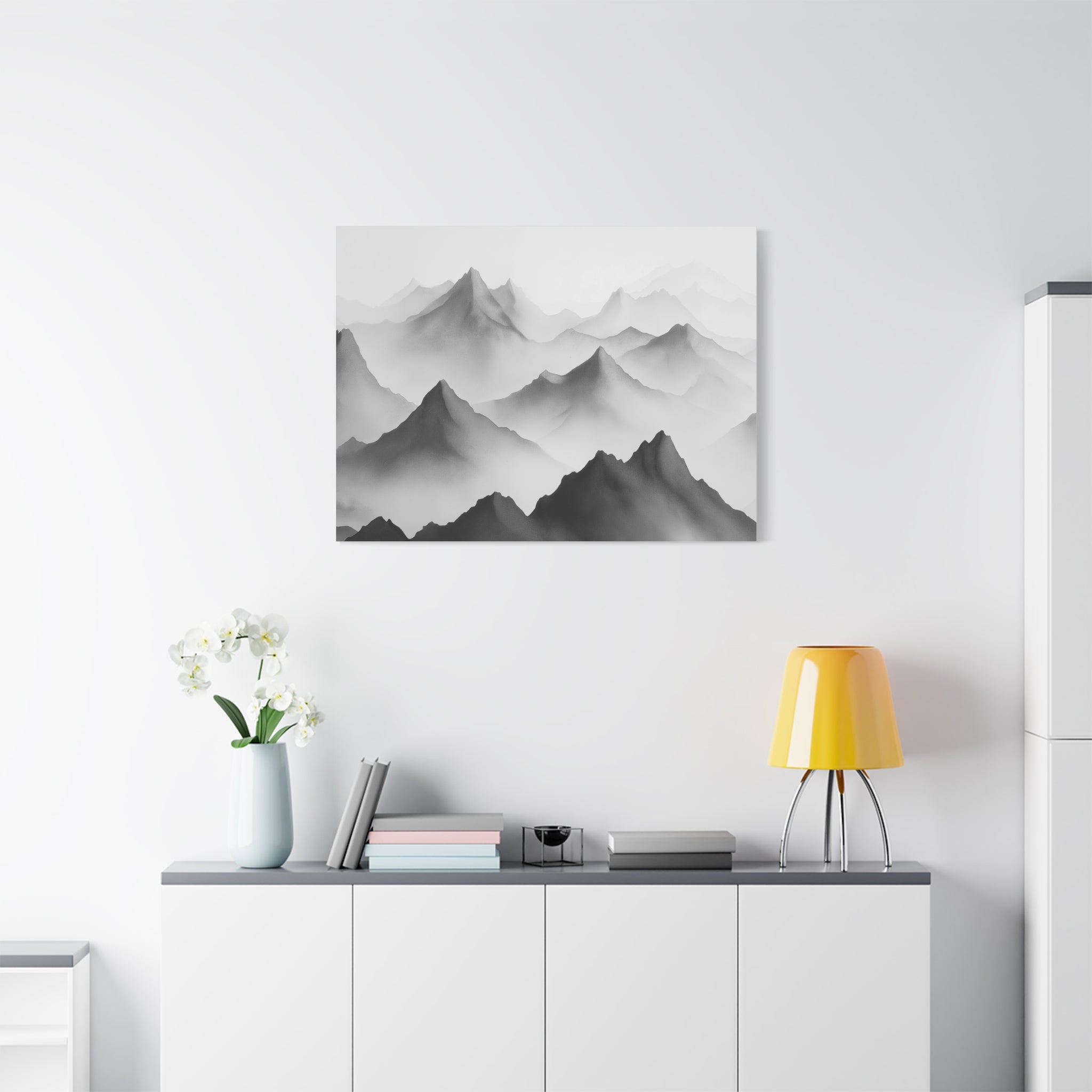 Black and White Mountain Canvas Print