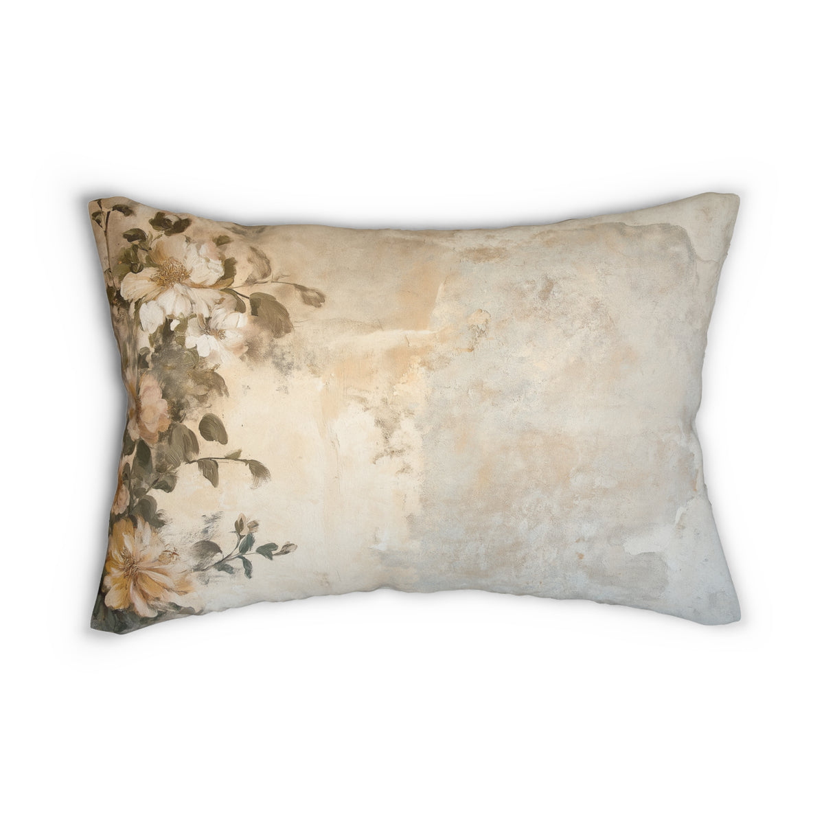Floral Lumbar Pillow with Vintage Charm