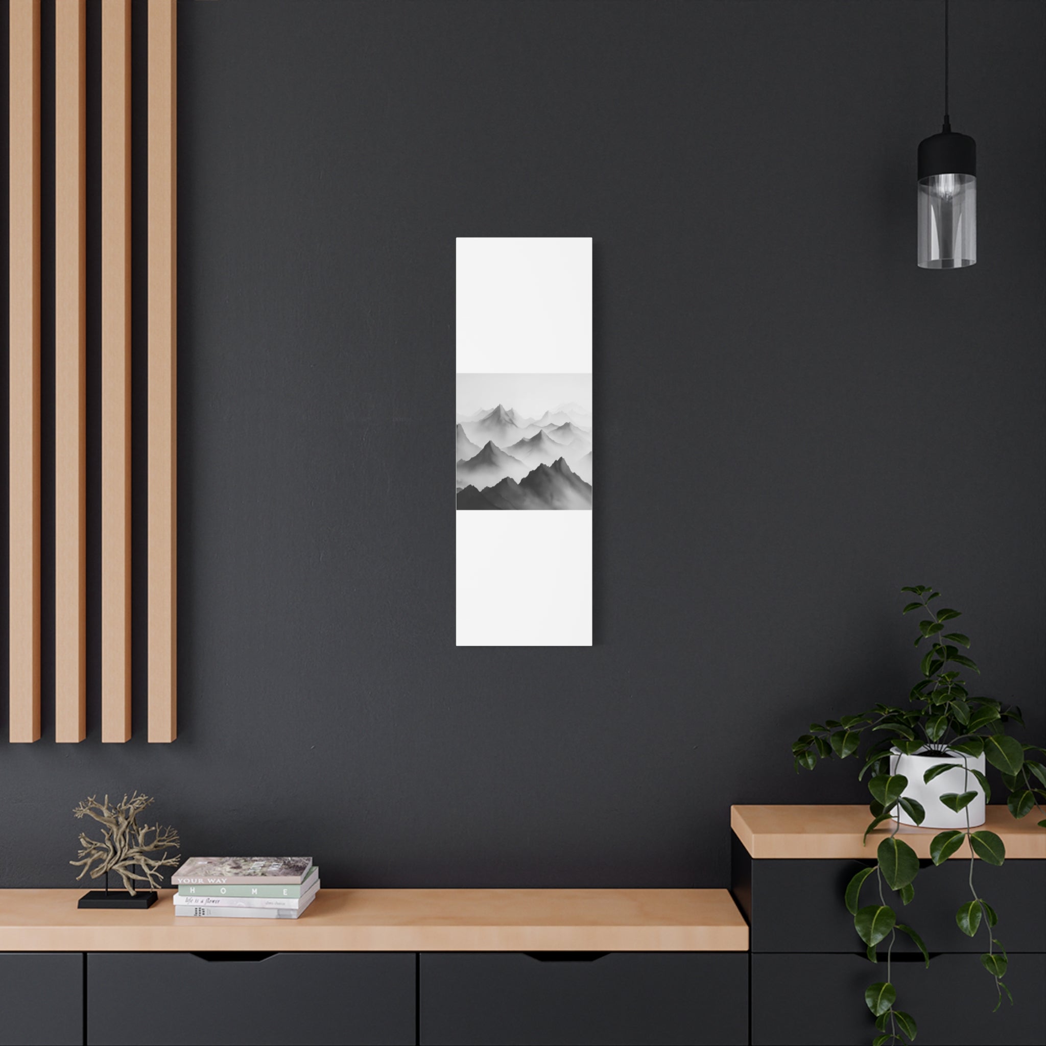 Black and White Mountain Canvas Print